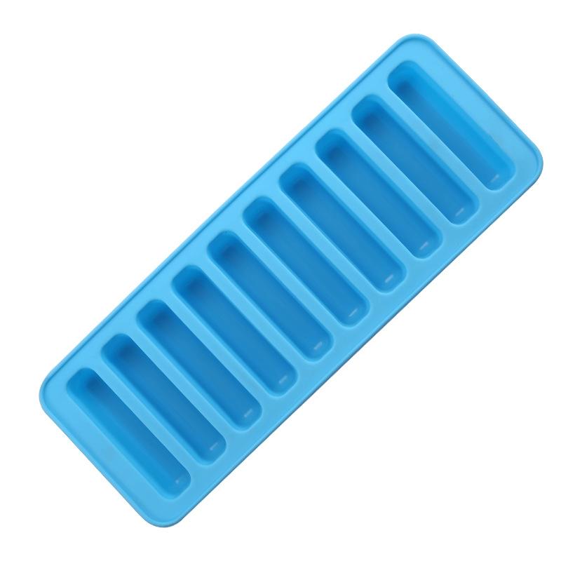 

Easy Push Pop Out Long Strip Ice Tray 10 Cavities Narrow Ice Stick Cubes Multicolor for Sports Bottles and Water