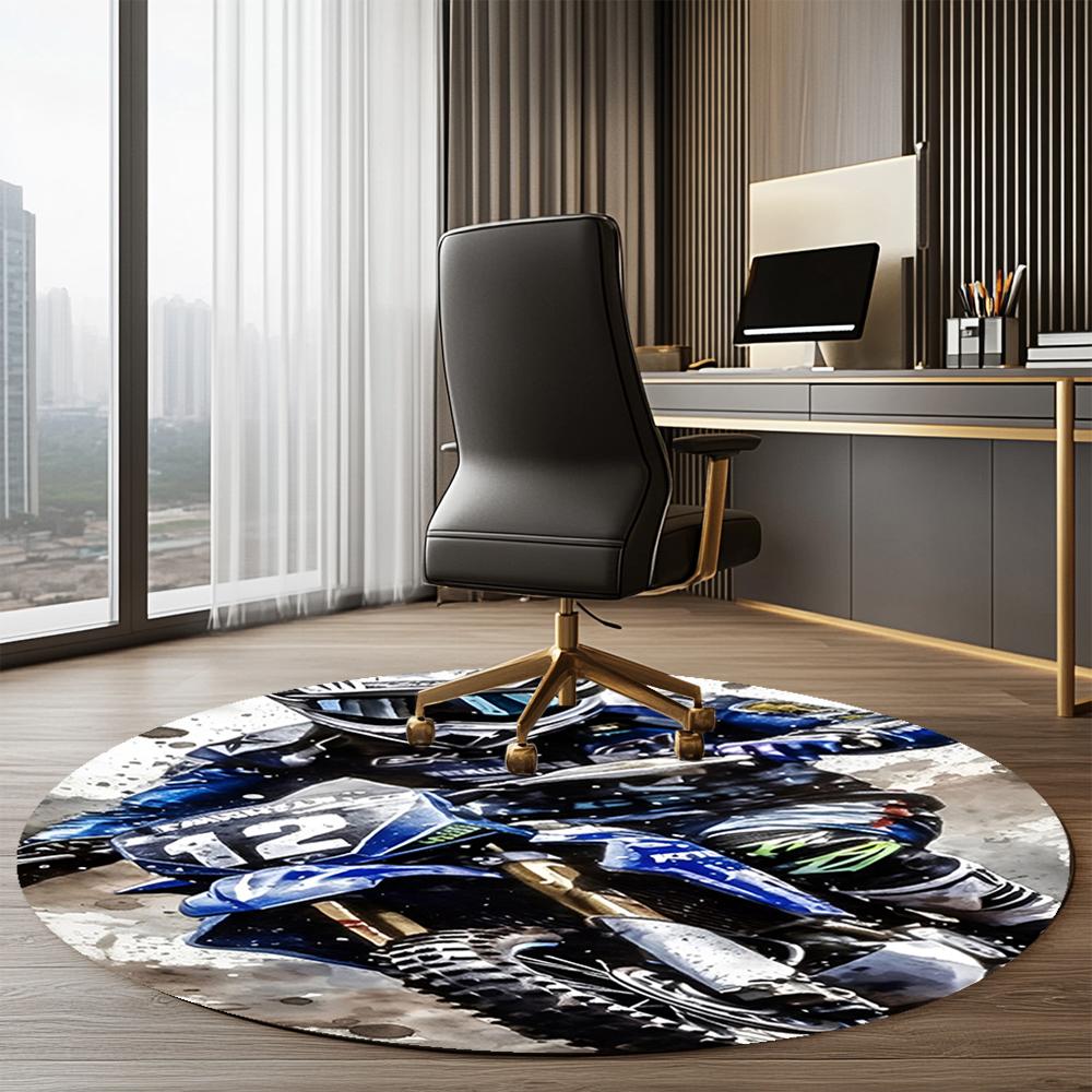 Off-road motoren Gedrukt Rond Vloerkleed Stoelkleed Gebiedskleed Entree Deurmatten, voor Kantoorstoel Woonkamer Slaapkamer Keuken.