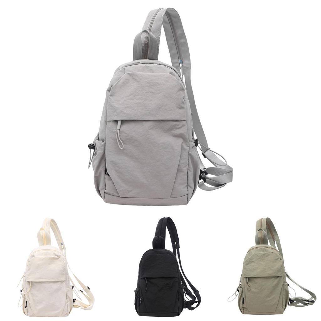 Outdoor Casual Solid Color Backpack With Waterproof Nylon For Travel For Men And Women