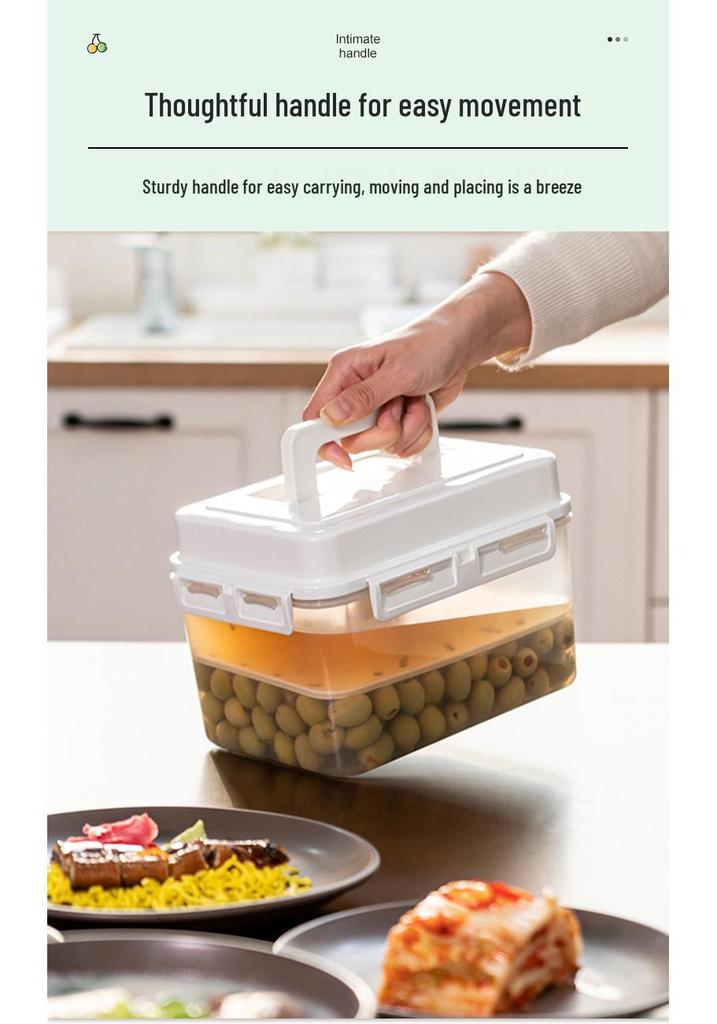 Transparent Korean Kimchi Pickling Crock with Inner Press-Seal Lid