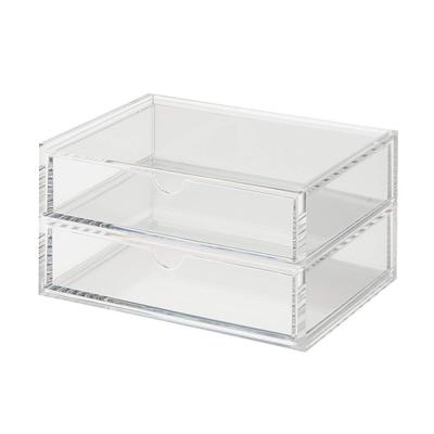 MUJI Stackable Acrylic Case with Two W X 13cm D X 47380910 Drawers, Approx. 17.5cm 9.5cm H,