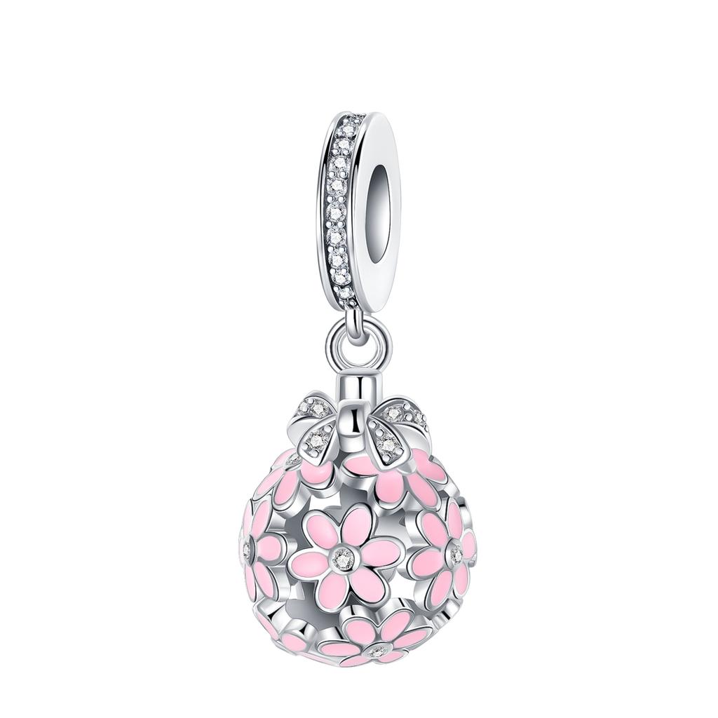 Boy Girl Pendant Heart-Shaped Flower Zircon Beads Jewelry Beads For Original Bracelet Plata De Ley Boutique Charms Gift