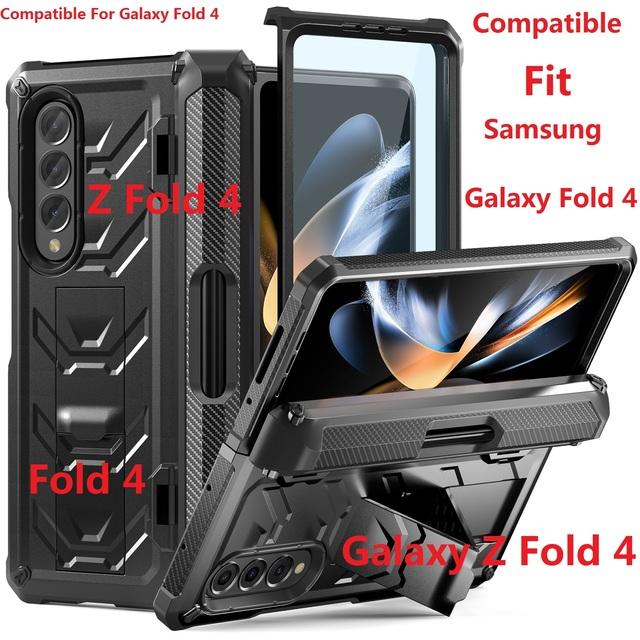 

Armorer Прочный чехол для Samsung Galaxy Z Fold 4 Fold 3 с шарниром, противоударный держатель для ручек и подставка Only Case(No Pen)