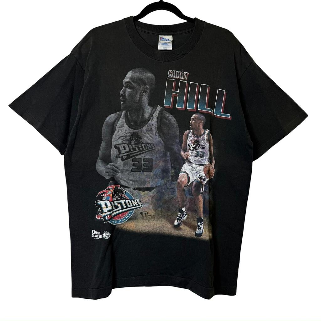 90s Grant Hill Detroit Pistons NBA T Shirt Sz L (B2578)