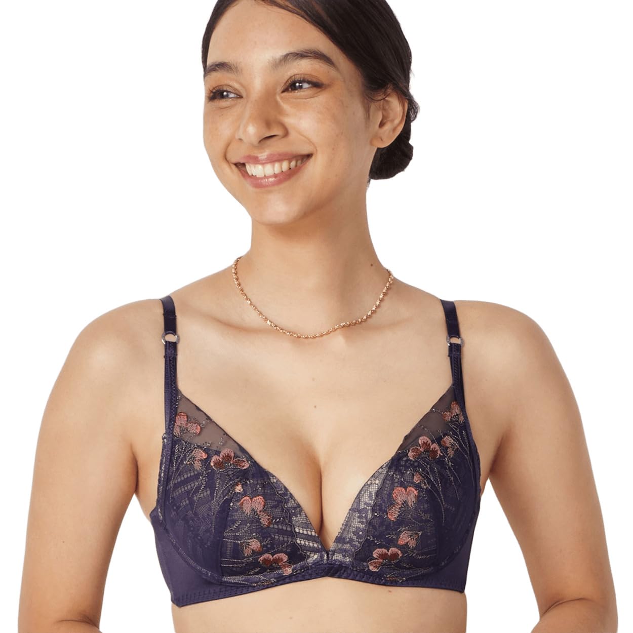 

AMOSTYLE Dream Wireless Pressed Flower M008 Size C70 Bra(R) (Blue)