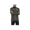 Adidas Fw22 Logo Embroidered Half-Zip Striped Long Sleeve Soccer Jersey Men Tops Camouflage HE6686