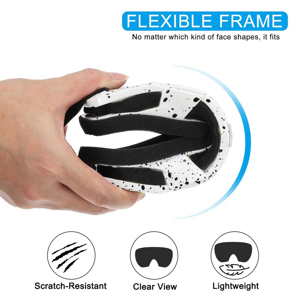 PATIKIL Dirt Bike Motorcycle ATV Ski Racing Helmet for and Riding with White and Silver Lenses Goggles, Goggles, Goggles, Goggles, Goggles, Windproof,