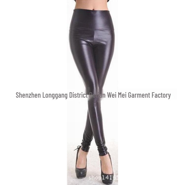 Black and Red Faux Leather Erotic Tights