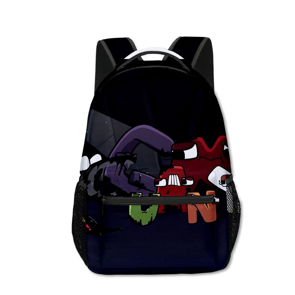 Harajuku Kpop Youthful School Bags Unisex Alphabet Lore Travel Bags 3D Print Oxford Waterproof Notebook Shoulder Backpacks