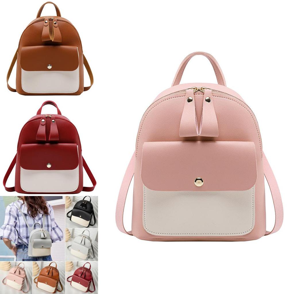 Stilvoller Mini-Rucksack für Frauen und Mädchen PU-Leder Schultasche mit verstellbaren Trägern