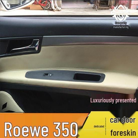 

Roewe 350 Door Panel Leather Wrap & Armrest Cover for Interior Renovation Black Leather Black Stitching [4 Doors]