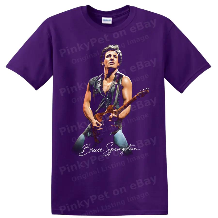 Bruce Springsteen Rocková Hudba Portrét Kytary Pop Art Tričko Performer Tričko