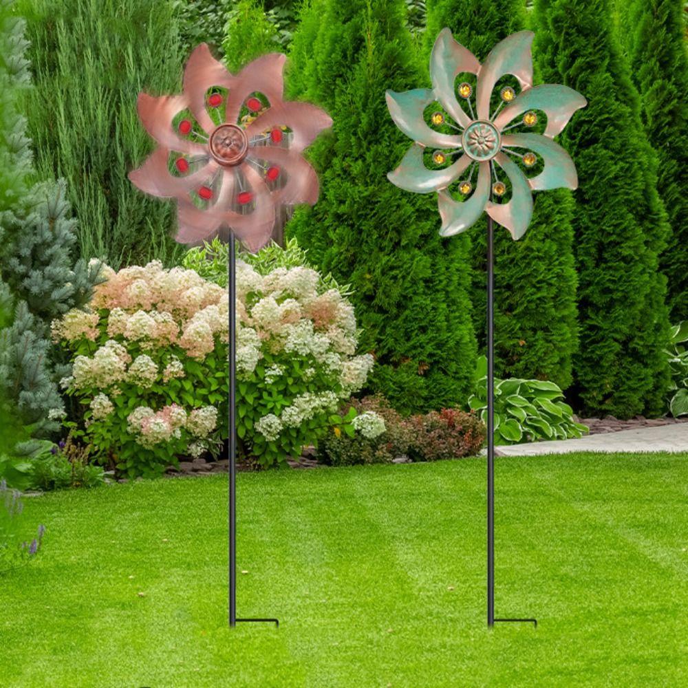 Creative Wind Spinners Rotating Gardening Plug Crafts Wind Rotator  Park