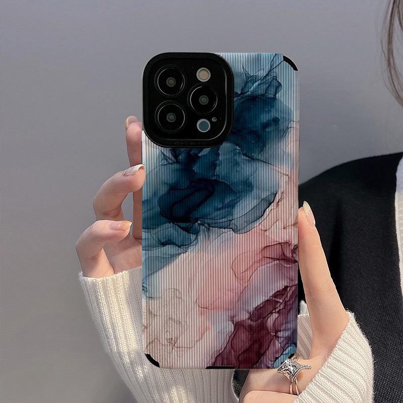 

Модный художественный акварельный мраморный чехол для телефона для iphone 11 12 13 14 Pro Max Mini 14plus X XR Xs Max 7 8 Plus Ударопрочная задняя крышка