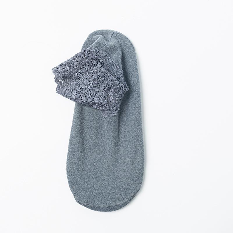 Women's Autumn Winter Thickened Warm Fleece Socks Lace Ankle Socks Non-slip Floor Socks