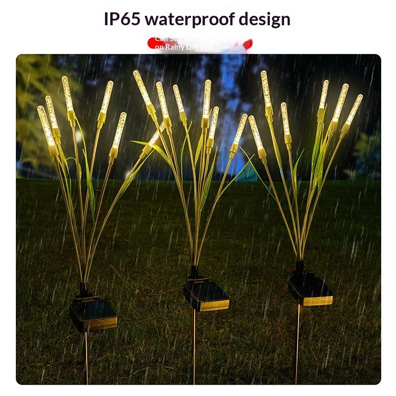 LED Solar Reed Garden Lights Outdoor Waterproof Swaying Decorative Lamp Outside Landscape Lighting For Patio Yard Pathway