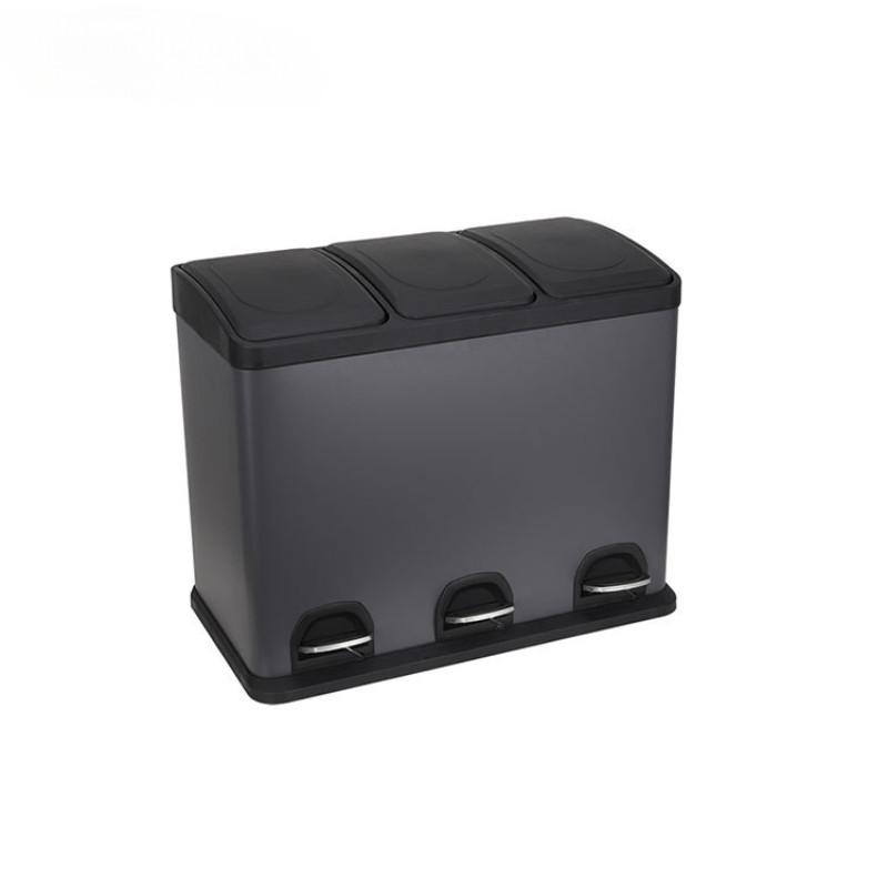 Household Large Capacity Stainless Steel Garbage Can Kitchen Specific Dry Wet Separation Waste Bin