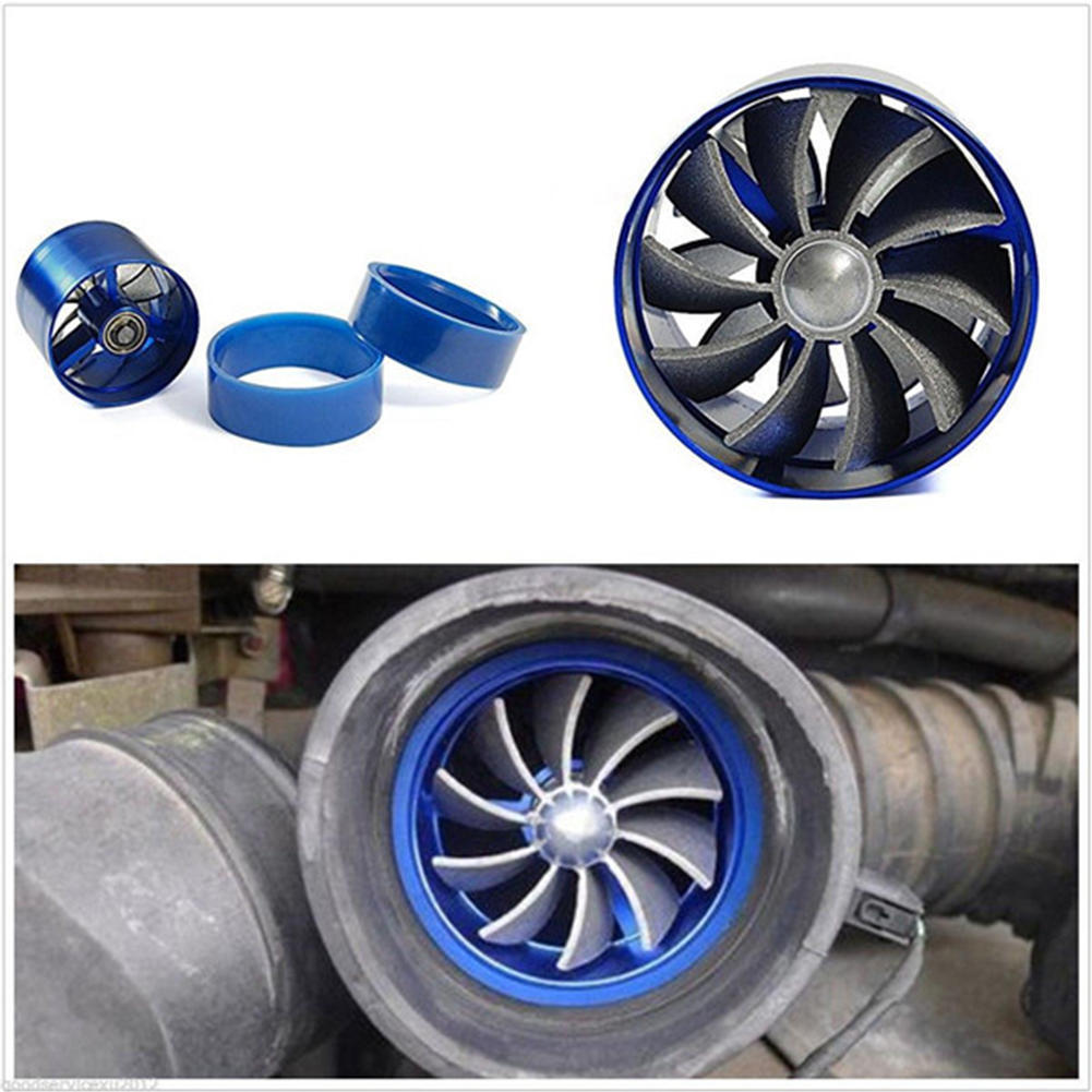 turbina con 3 supporti in gomma Doppio ventilatore a turbina per auto universale filtro aria a gas e carburante