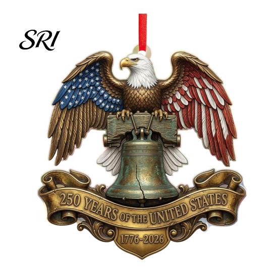 Scratch-proof Acrylic Souvenir 2D America 250th Anniversary Ornament 250 Years Patriotic Hanging Decoration 1776-2026 Commemorative Gifts for