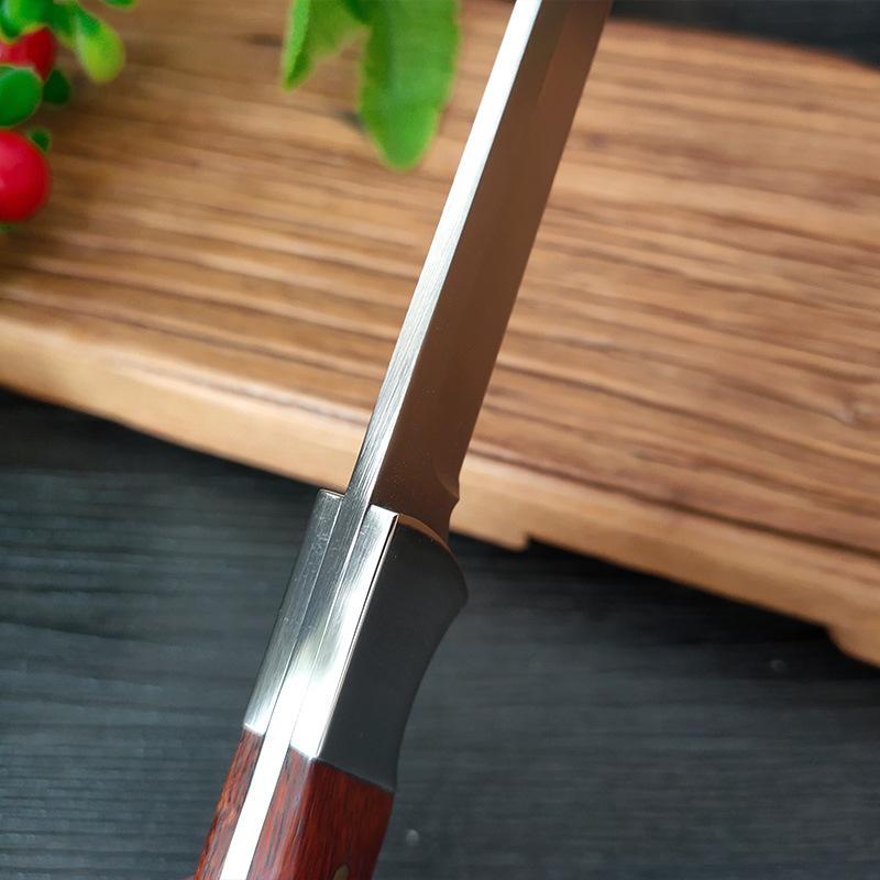 Stainless Steel Utility Knife Kitchen Cleaver Boning Knife Outdoors Fishing Barbecue Cutting Cooking Knife with Wood Handle