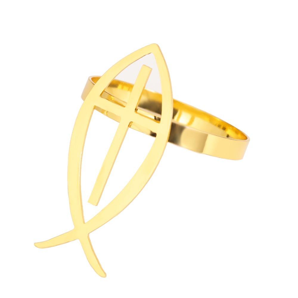 4PCS Iron Cross Napkin Rings Vintage Table Napkin Holder Metal Napkin Clasps  Banquet Dinner Style B