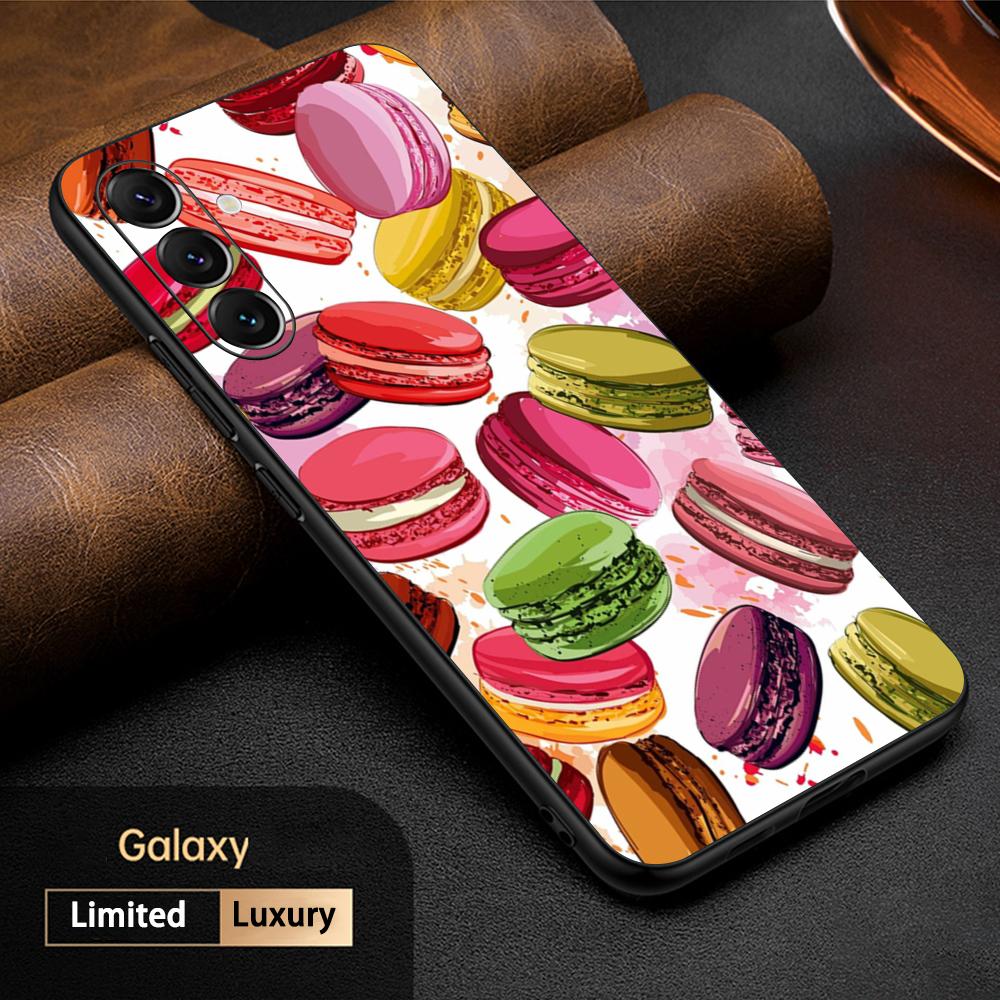 

Cute Macaron cute lovely design Phone Case For Samsung Galaxy S26 S25 S24 S23 S22 S21 Plus Ultra Note20 Soft Black Galaxy S26