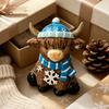 Resin Animal Statue Winter Highland Cow Figurine, Cattle for Desk Decor Decor, Shape Ornament Home Office