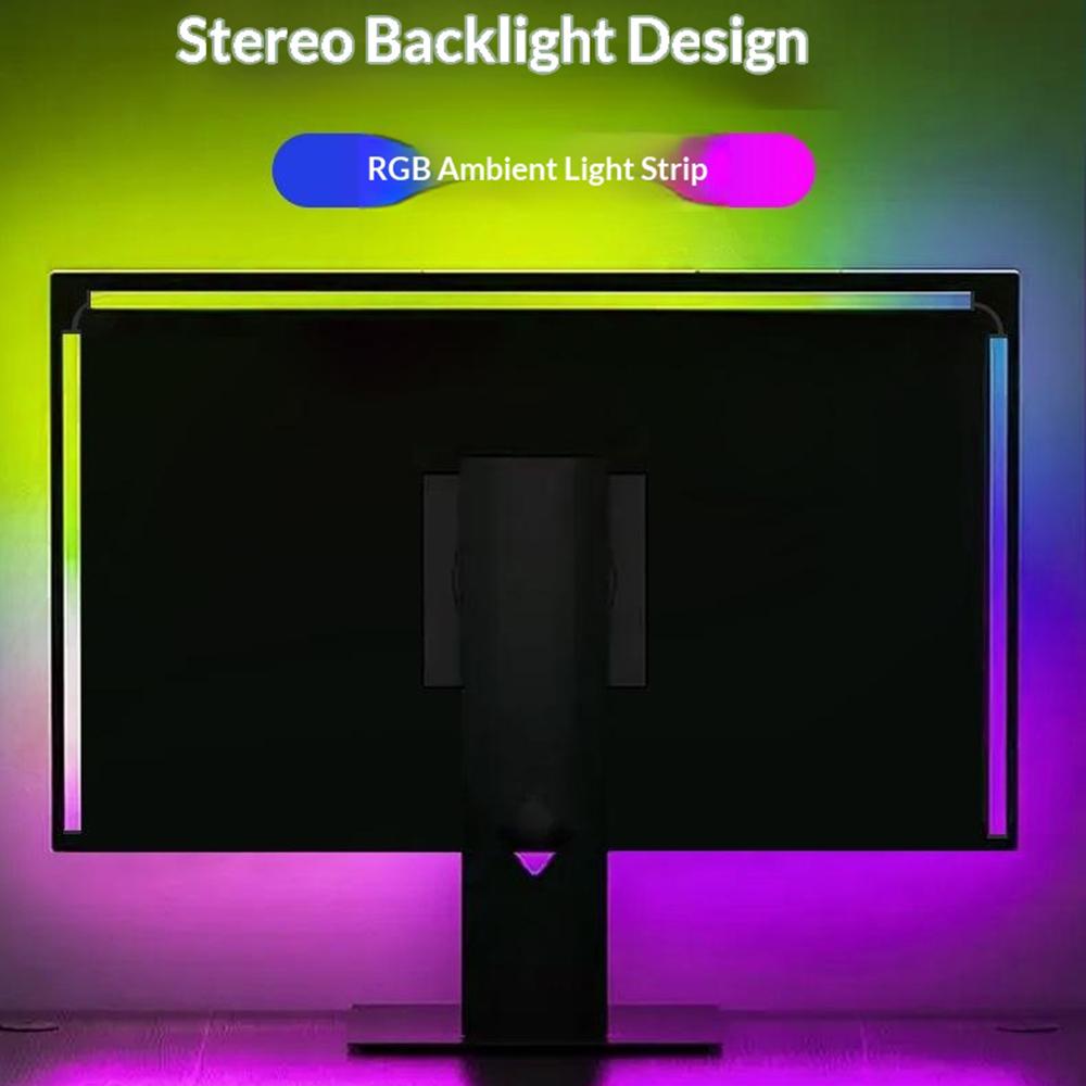KBB-54A Single Wired Control 32 inch LED Gaming RGB Ambient Light Strip Silicone Flexible Stick-on Light for Computer