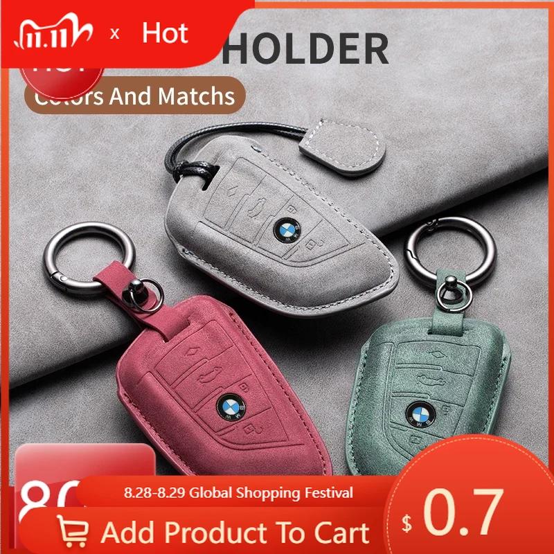 Autolepka Horká 2025 Semišová Kůže Pouzdro na Klíče od Auta Kryt Skořepina Přívěsek Pro BMW X1 X3 X5 X6 X7 Řada 1 3 5 6 7 G20 G30 G11 F15 F16 G01