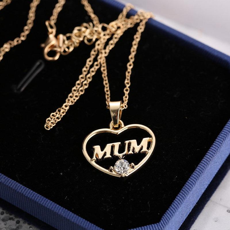Women Sister MOM Crystal Rhinestone Necklace Chain Charm Pendant Mother's Gift Women Sister MOM Crystal Rhinestone Necklace Chain Charm Pendant Mother's Gift