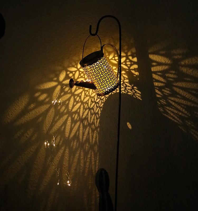 Angel Garden Outdoor Solar Courtyard Light - Copper Coin Kettle Design
