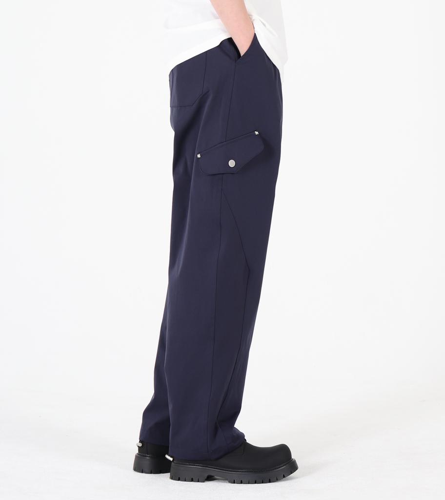 Beoteunseoul Elastic String Cotton Pants (Dark Navy)