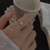 Graceful Cubic Cubic Zircon Silver Tone Gathering Jewelry Finger Finger Ring For Women Girls Gathering Jz552Elegant Finger Ring