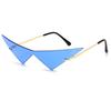 OEC CPO Übergroße Cat-Eye Randlose Sonnenbrille Damenmode Einstückige Gläser Sonnenbrille Weiblicher Trend Dreieckige Brillen Herren UV400