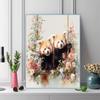 Red panda and flowers Pattern  3pcs 100% Round Full Drill 5D DIY Diamond Painting Embroidery Cross Stitch Rhinestone Décor