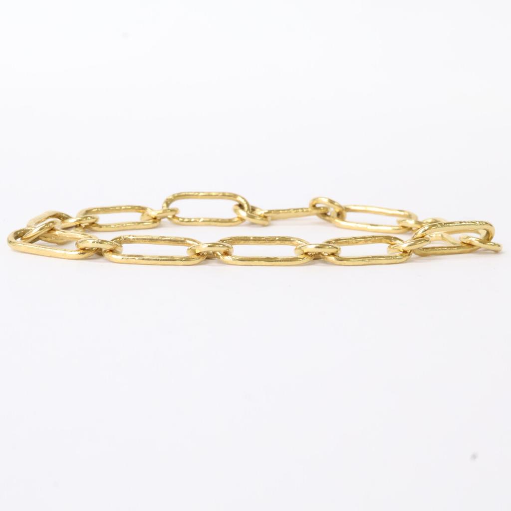 Marie-Helene de Taillac K18 engraved eight hook link chain Bracelet Yellow GoldUsed