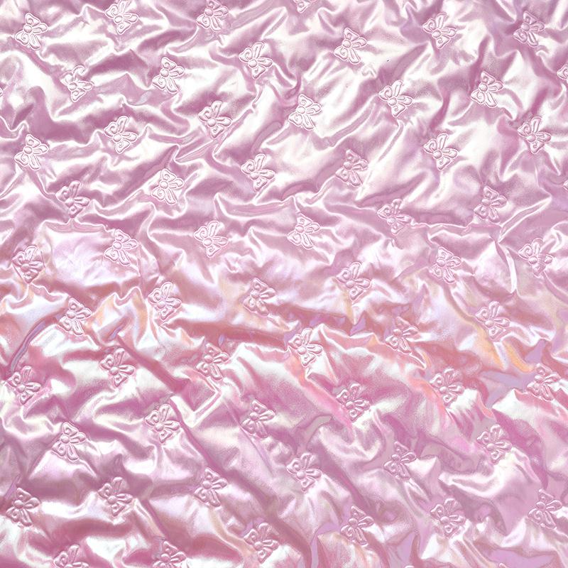 20/50/100cm*140cm 2mm PU Leather Quilting Fabric Ultrasonic Butterfly Embossing Cotton Lining Fabric for DIY Sewing Luggage Bags