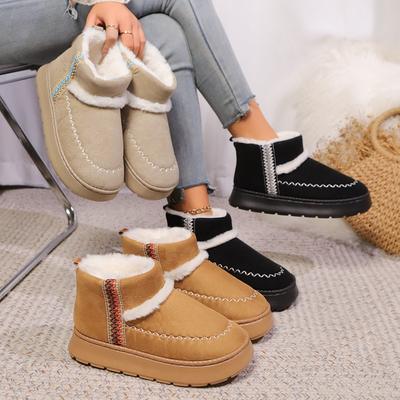 Chaussures style nouveau: Bottes de neige à la mode, Chaussures pour femmes, Demi-pantoufles, Chaussons d'intérieur en coton grande taille