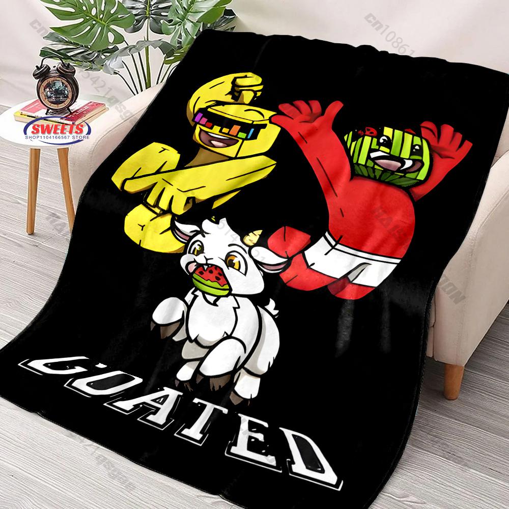 6 Sizes Funny S-Sunny and Mel0n Theme Printed Blanket for Son Daughter Husband,Room Sofa Chair Nap Blanket All Seasons Available