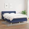 Maison Exclusive - Bed Slat Base with Mattress Blue 140x200 Cm Fabric