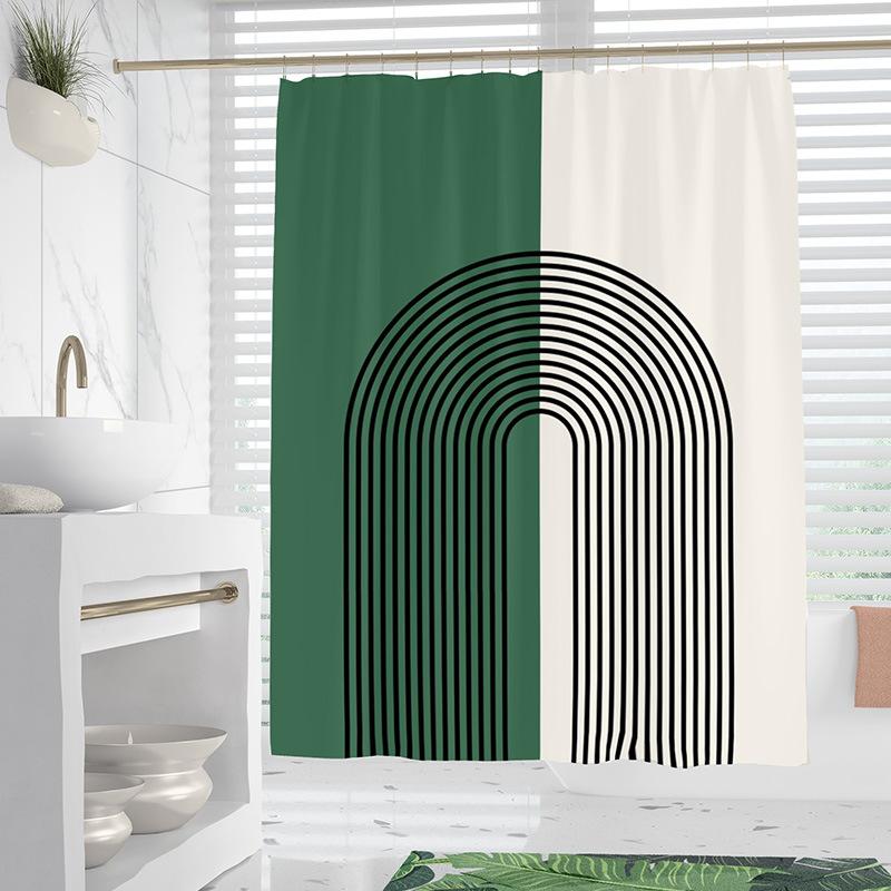 

Green Plant Series Washable Dirt-Resistant Shower Curtain Shower Head Waterproof Polyester Bath Curtain For Home Decor W60H190(CM)-1 Pcs