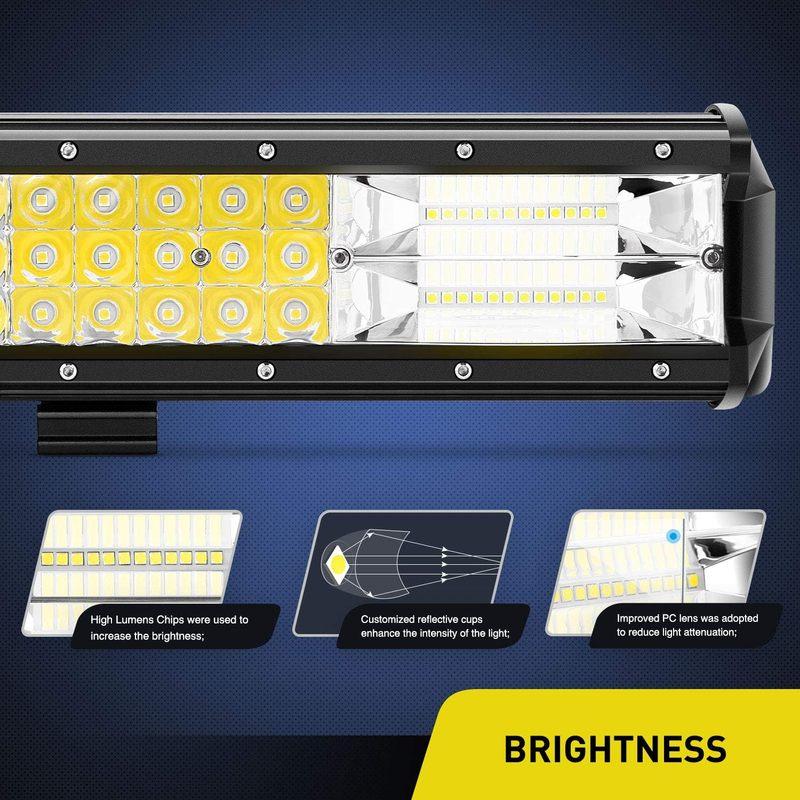Nilight 15Inch Triple Row Lights 216W 21600LM Flood Spot Combo Beam LED Light Bar Driving Boat Super Bright Led Off Road Trucks