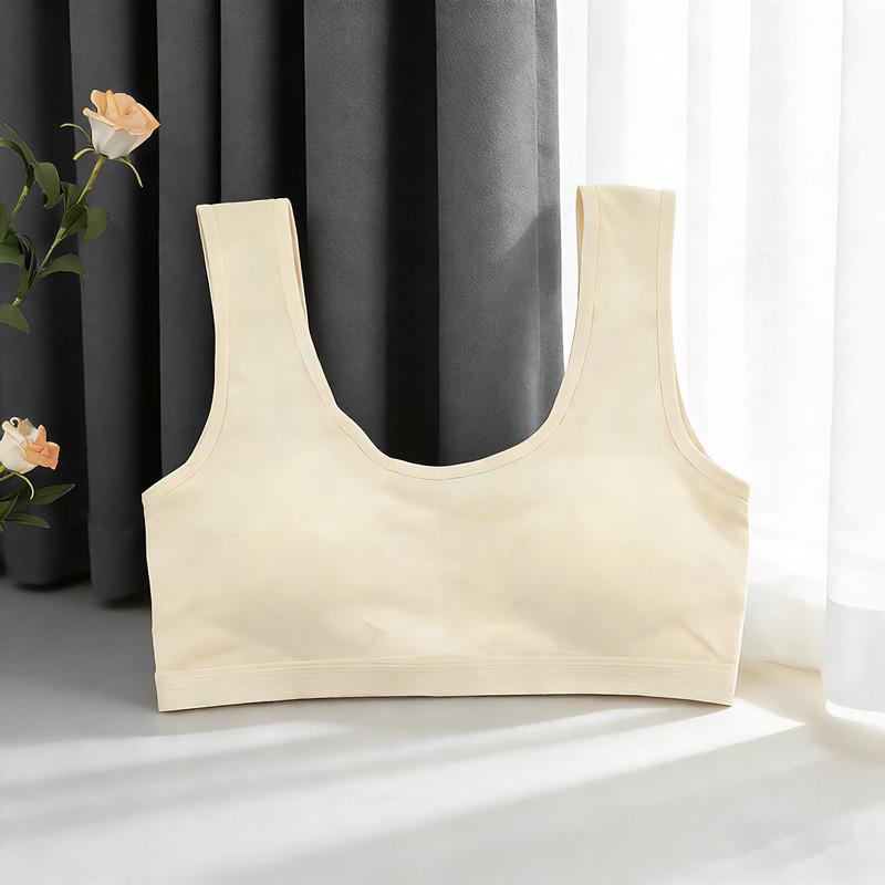 Girls Wireless Sports Training Bra for Students, Developmental Tank Top Kids Tube Top