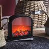 User Friendly Resin Fireplaces Decors Night Light With Warm LED Glowing Handcrafted Retro Home Accent