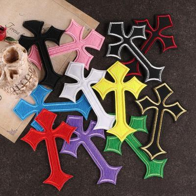 Buntes besticktes Kreuz-Patch - DIY Bibel-Logo-Kleidungszubehör