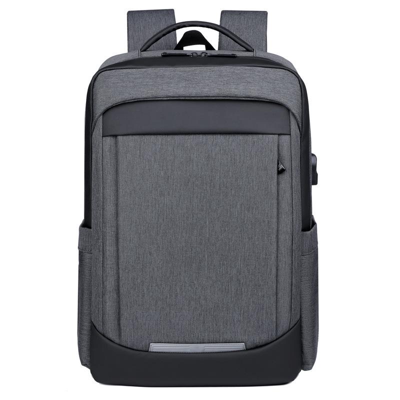 

Customizable Double Shoulder Laptop Backpack - Quality Multi-Compartment Schoolbag for Students and Commuters темно-сірий