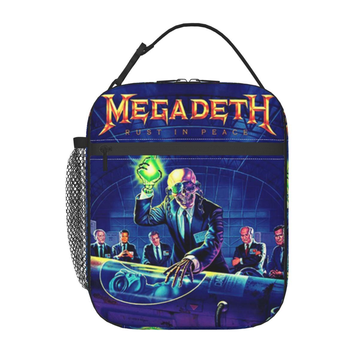 Megadeth Rock Band Dave Mustaine Insulated Lunch Bag for Women Kids Portable Food Boxes Thermal Lunch Box Tote One Size
