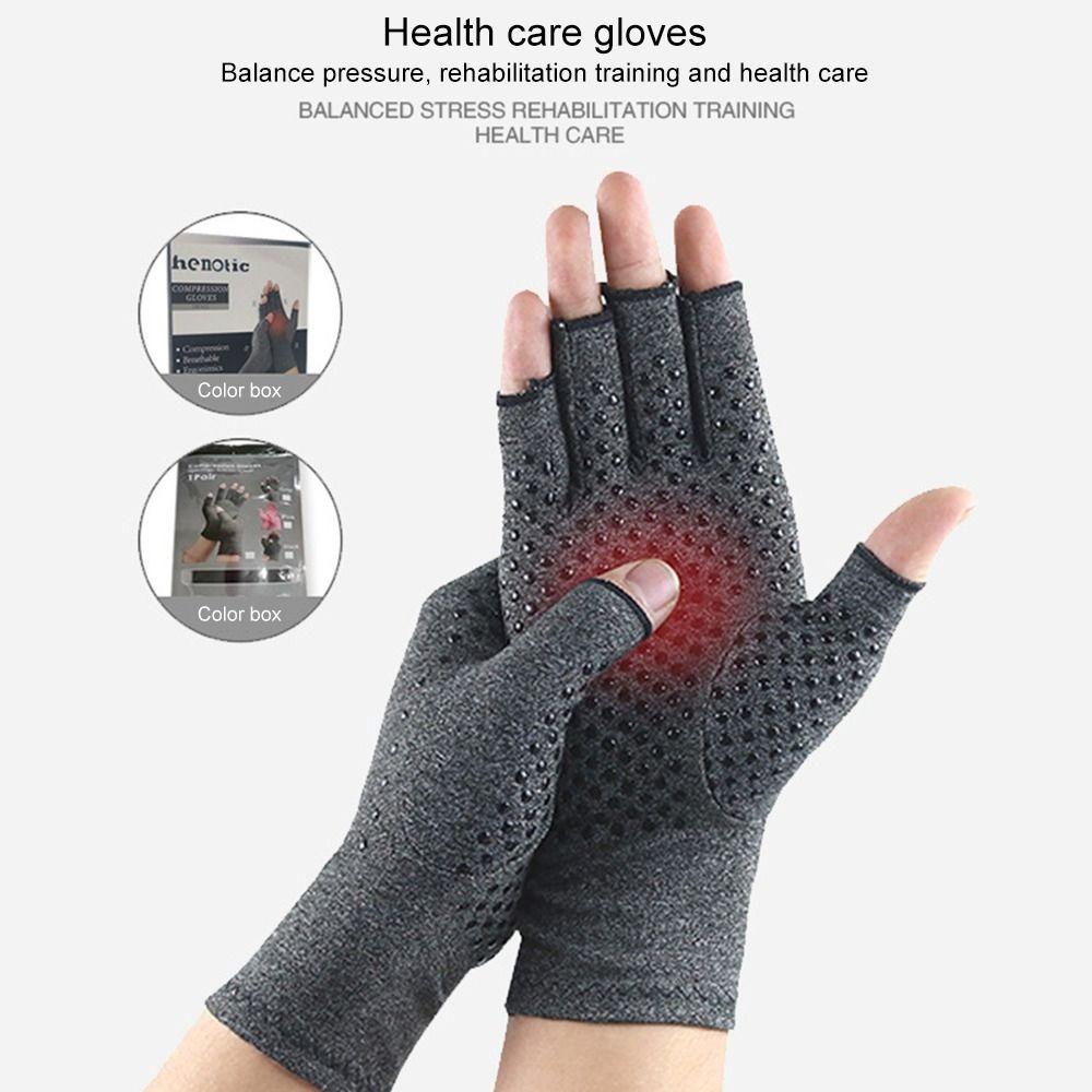 Hand Pain Relief Wrist Support Gloves Fingerless Touch Screen Mittens New Compression Gloves  Women