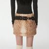 Winter Faux Fur Mini Skirt High Waist Deer Print Plush Women