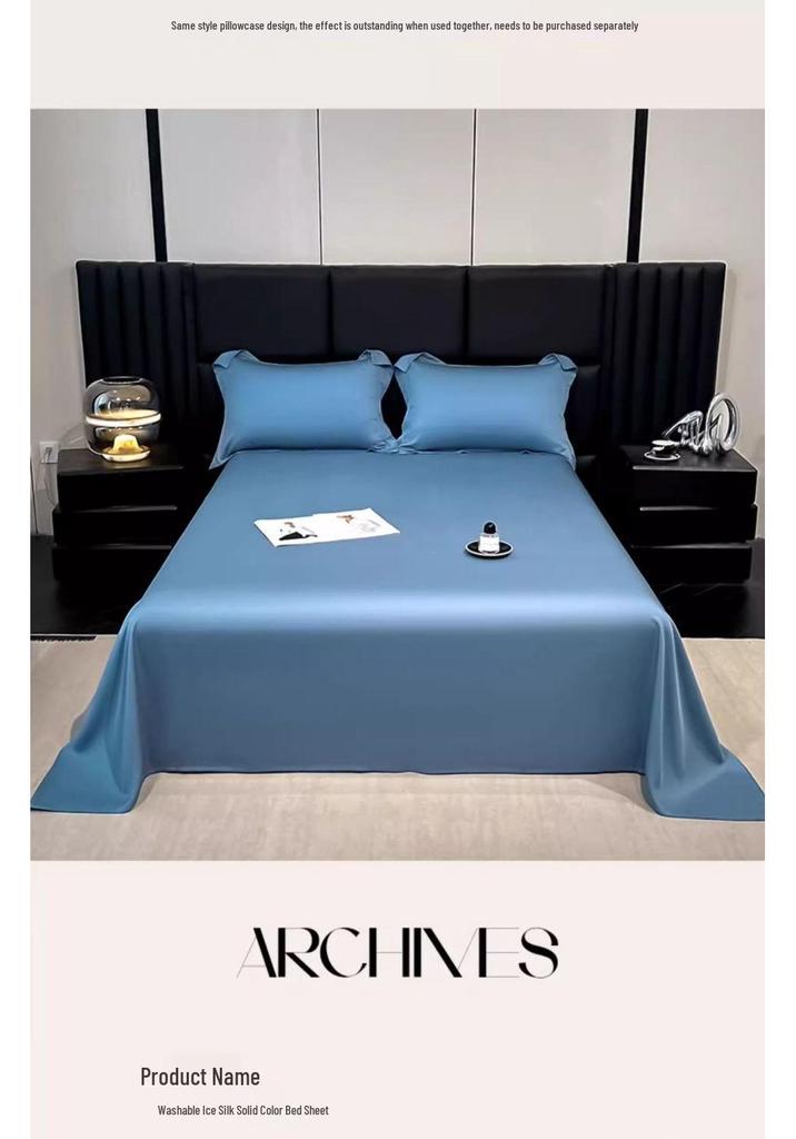 Juego de Ropa de Cama de Seda Helada de Verano Refrescante - Funda Nórdica Lavable y Transpirable, Funda de Almohada para Dormitorios de Estudiantes Individuales